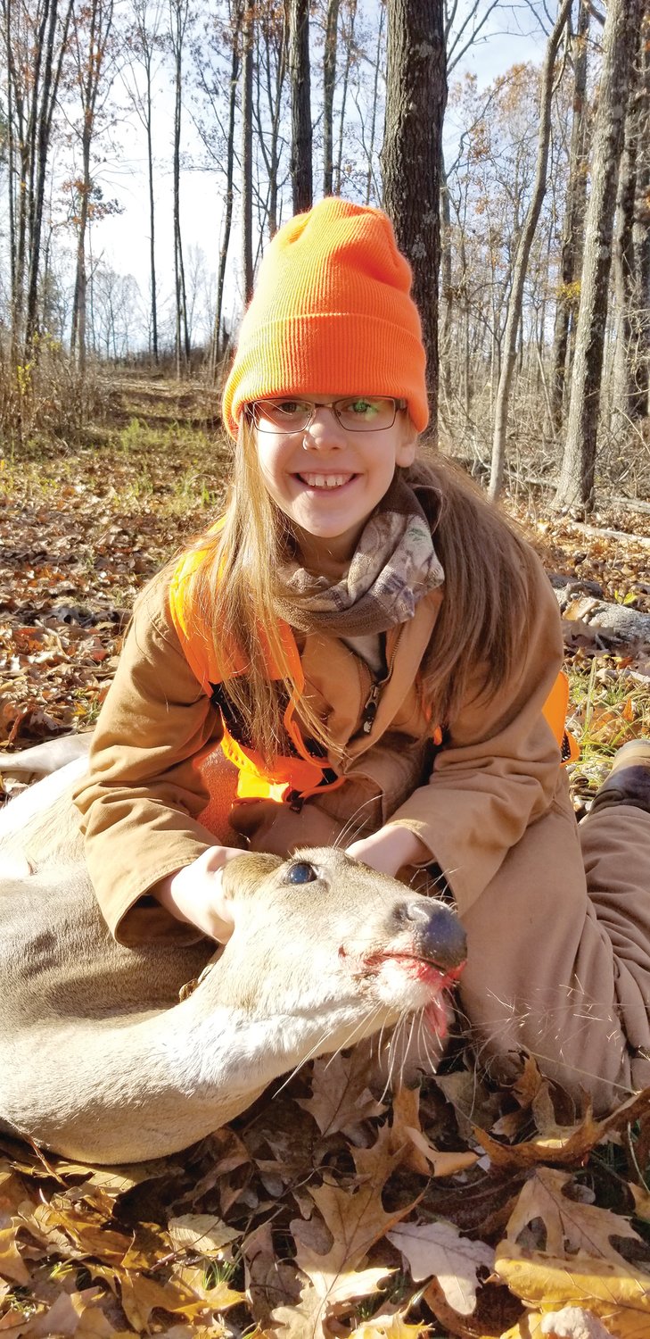 Annah Rice, 10, got this nice doe hunting with her father.